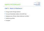 ENERGY METEOROLOGY UNIT 1: Basics of Radiation