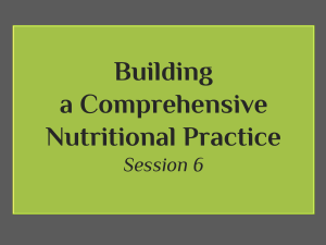 Building a Comprehensive Nutritional Practice