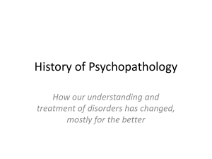 History of Psychopathology