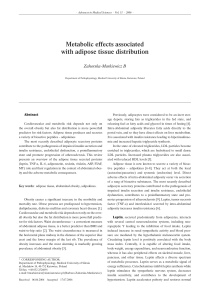 Metabolic effects associated with adipose tissue distribution