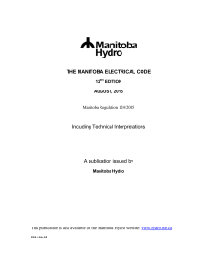 The Manitoba Electrical Code - 12th Edition
