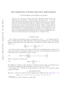 The generating function for total displacement