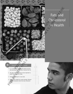 Fats and Cholesterol in Health