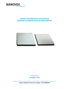 Surface Texture Effect on Luster of Anodized Aluminum