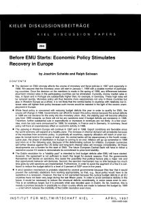 Before EMU Starts: Economic Policy Stimulates Recovery