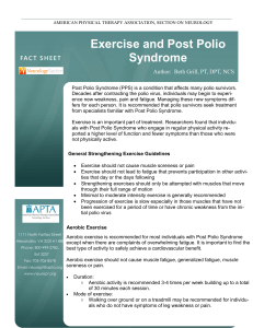 Exercise and Post Polio Syndrome