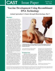 Vaccine Development Using Recombinant DNA Technology