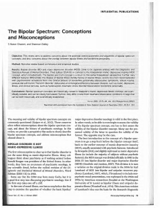 The Bipolar Spectrum: Conceptions and Misconceptions