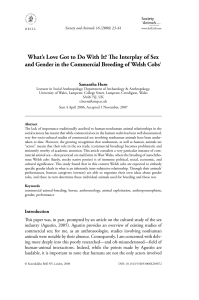 What`s Love Got to Do With It? The Interplay of Sex and Gender in
