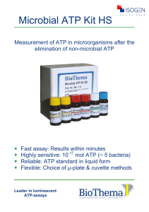 For the measurement of ATP in microorganisms after the elimination