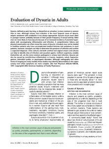 Evaluation of Dysuria in Adults