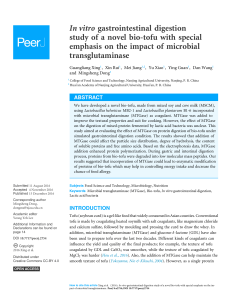 In vitro gastrointestinal digestion study of a novel bio-tofu