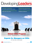 Experts Vs. Managers as CEOs Global CEOs Program