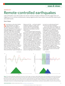 Seismology: Remote-controlled earthquakes
