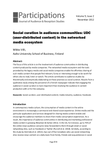 Social curation in audience communities