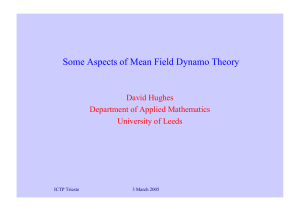 Some Aspects of Mean Field Dynamo Theory - Indico