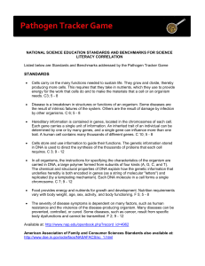 STANDARDS - Pathogen Tracker Game