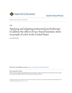 Applying and adapting testimonial psychotherapy to address the