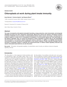 Chloroplasts at work during plant innate immunity