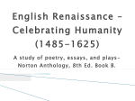 English Renaissance – Celebrating Humanity (1485