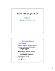 Partial Class Notes Chapter 6-8 ENZYME#2