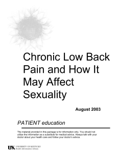 Chronic Low Back Pain and How it May Effect