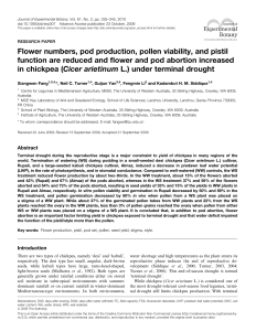 Flower numbers, pod production, pollen viability, and pistil function