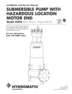 submersible pump with hazardous location motor end
