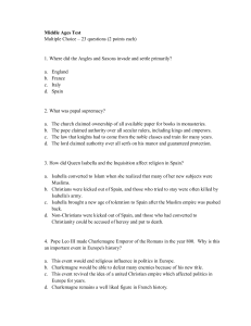 Middle Ages Test Multiple Choice – 23 questions (2 points each) 1