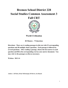 Bremen School District 228 Social Studies Common Assessment 3