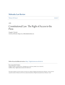 The Right of Access to the Press - DigitalCommons@University of