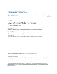 Usage Of Social Media For Political Communication