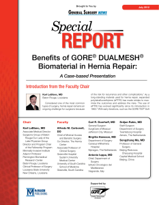 Benefits of GORE® DUALMESH® Biomaterial in Hernia Repair: