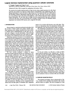 Logical devices implemented using quantum cellular automata