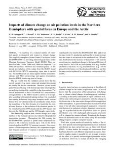 Impacts of climate change on air pollution levels in the Northern