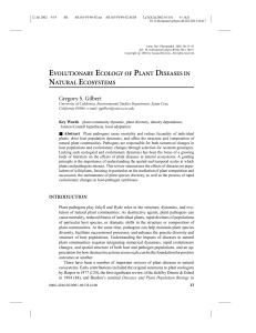 EVOLUTIONARY ECOLOGY OF PLANT DISEASES IN NATURAL