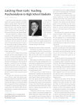 Teaching Psychoanalysis to High School Students