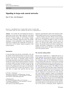 Signaling in large-scale neural networks
