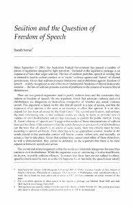 Sedition and the Question of Freedom of Speech