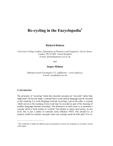 Re-cycling in the Encyclopedia