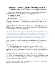 Weekly Devotions for DC Memory Verses