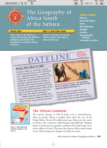 The Geography of Africa South of the Sahara The