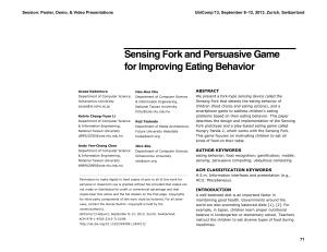 Sensing Fork and Persuasive Game for Improving Eating Behavior