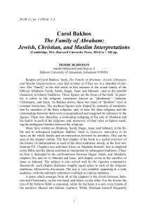 Carol Bakhos The Family of Abraham: Jewish, Christian, and Muslim