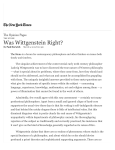 Was Wittgenstein Right?