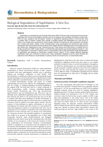 Biological Degradation of Naphthalene: A New Era