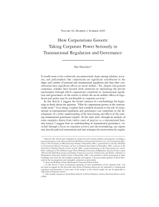 How Corporations Govern - Harvard International Law Journal