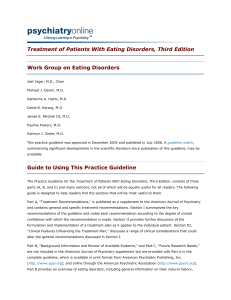 Treatment of Patients With Eating Disorders