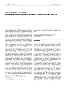 Effects of habitat isolation on pollinator communities and