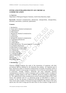 Inter and Intraspecificity of Chemical Communication